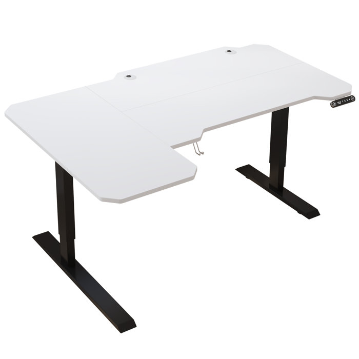 Inbox Zero Daycia Height Adjustable L Shape Standing Desk Reviews